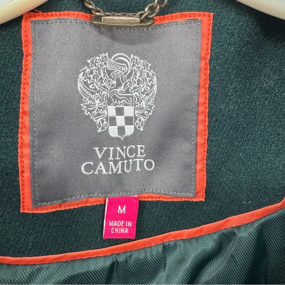 Vince Camuto Dark Green wool blend hoodie cottagecore coat - Picture 3 of 7